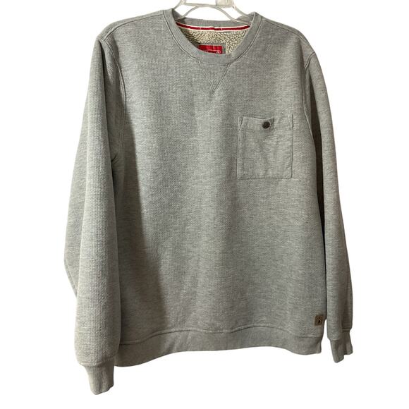 Coleman Men's Sz L Crewneck Sherpa Lined Waffle Thermal Sweatshirt Gray - Picture 1 of 8